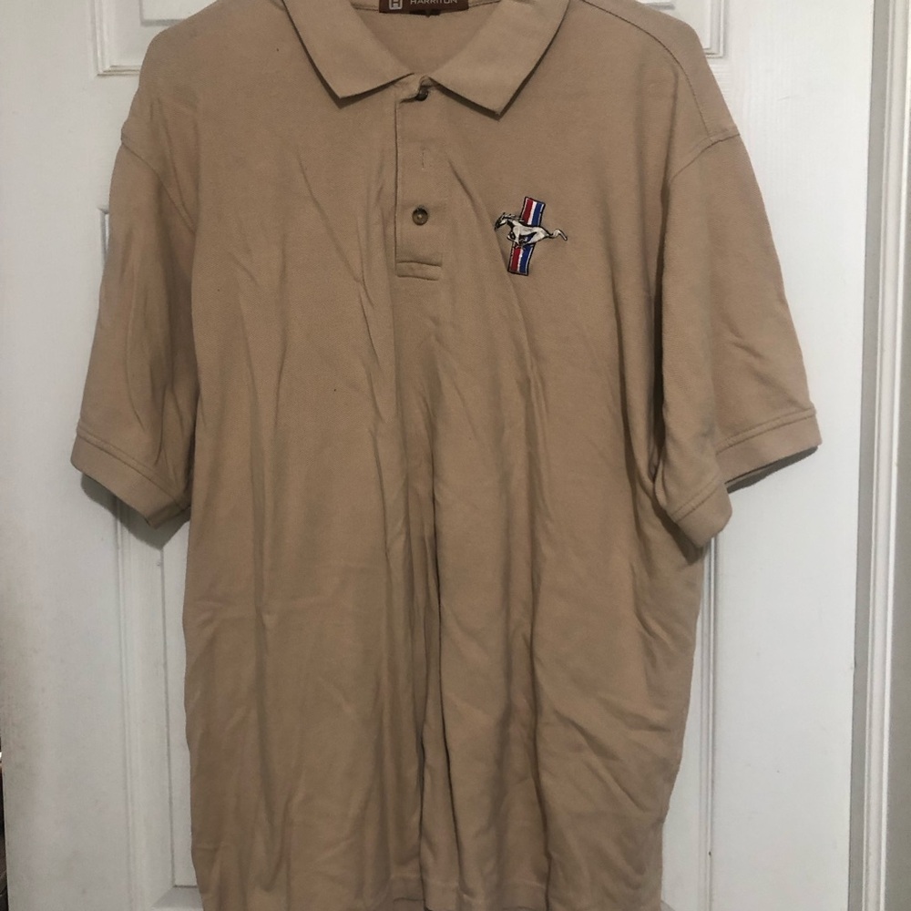 Classic Tan Polo Shirt with Embroidered Logo